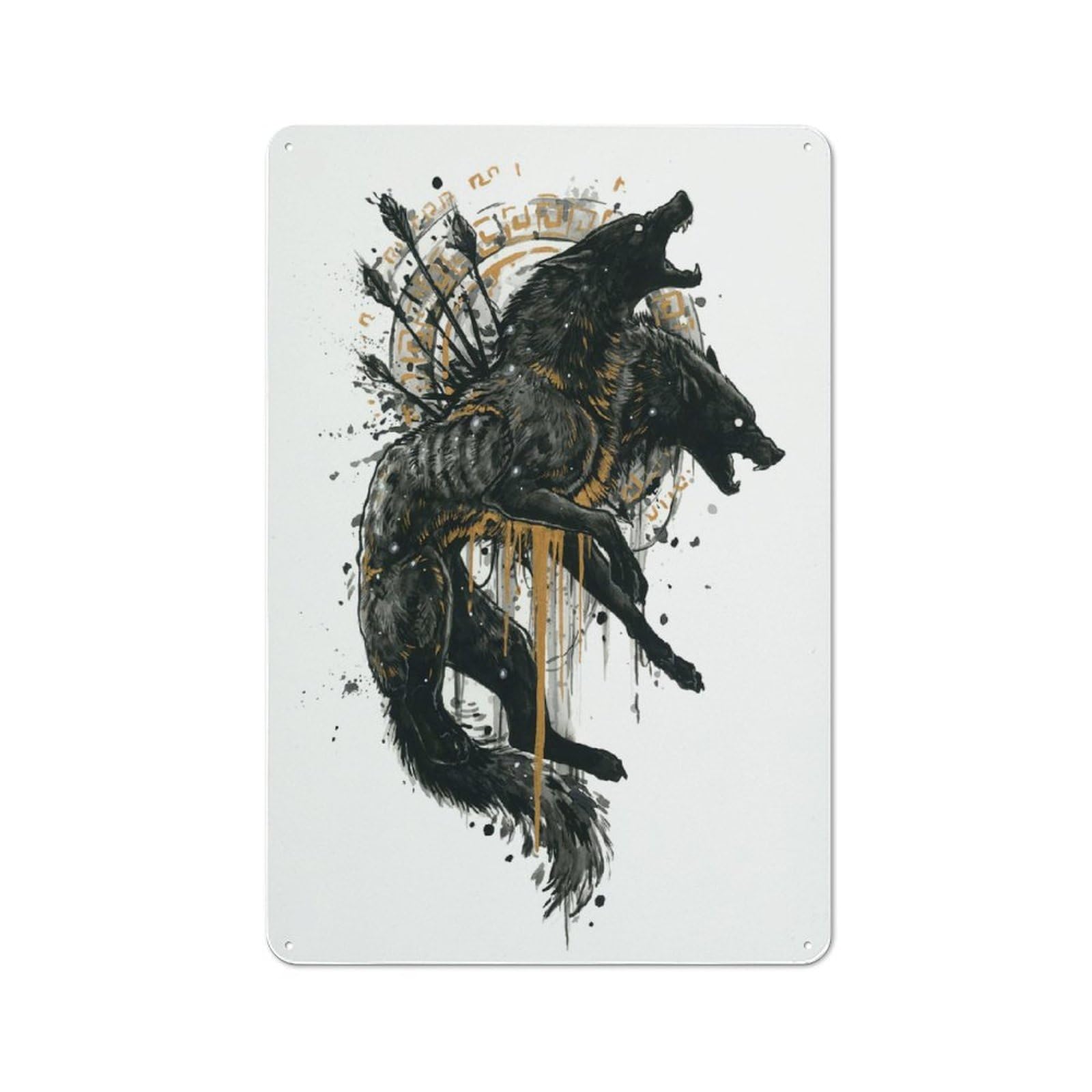 Orthrus Printed Metal Sign 30x20cm for Garage Wall, with Clear Industrial Wall Decor Character