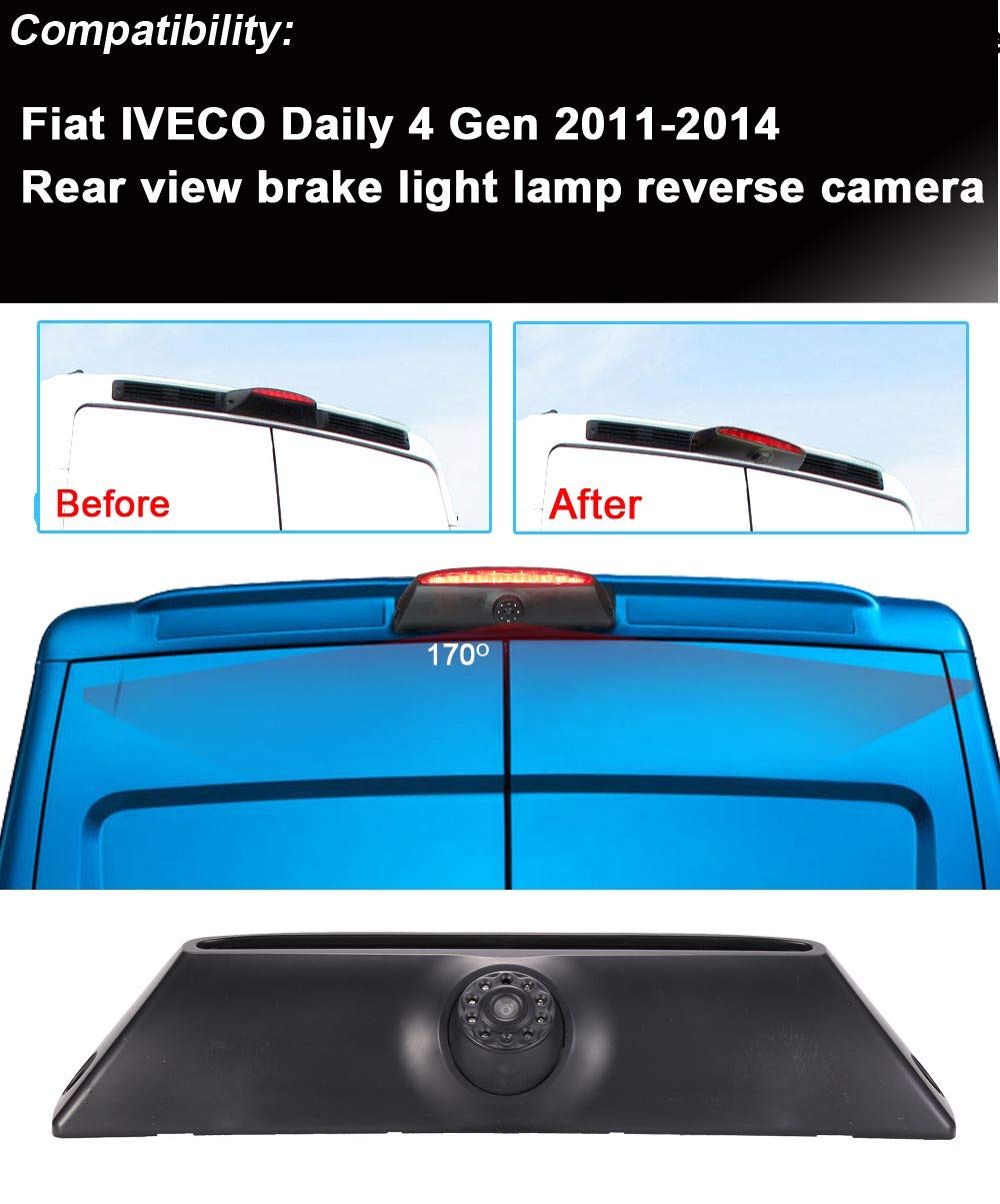 Kamera cofania HD + 7-calowy ekran TFT LCD do samochodu, noktowizor na podczerwień, kamera samochodowa z kolorowym wyświetlaczem 4,3", kamera cofania do Fiat Iveco Daily 4 Gen 2011-2014