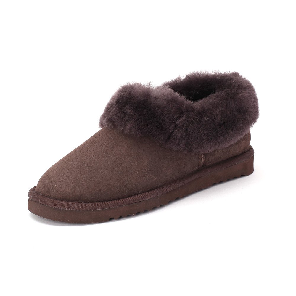 Women's Balm Twin-Faced Sheepskin Closed-Back Slippers Chocolate Size 9