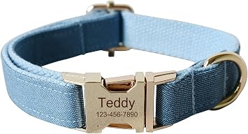Personalized Dog Collars for Puppy Small Medium Large Pets with Engraved Name and Phone Number XL, Blue