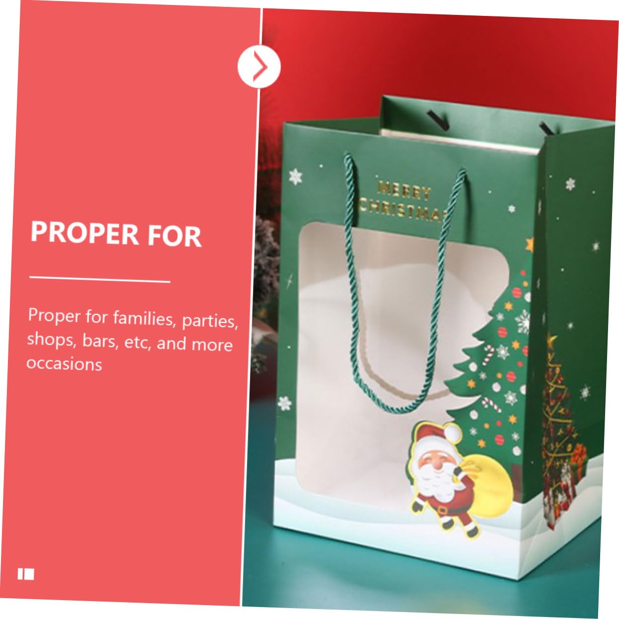 Beavorty 6 Pz Borsa natalizia il sacchetti borse rosse confezioni natalizie confezioni natale contenitori di caramelle natalizie sacchetto di natale di carta