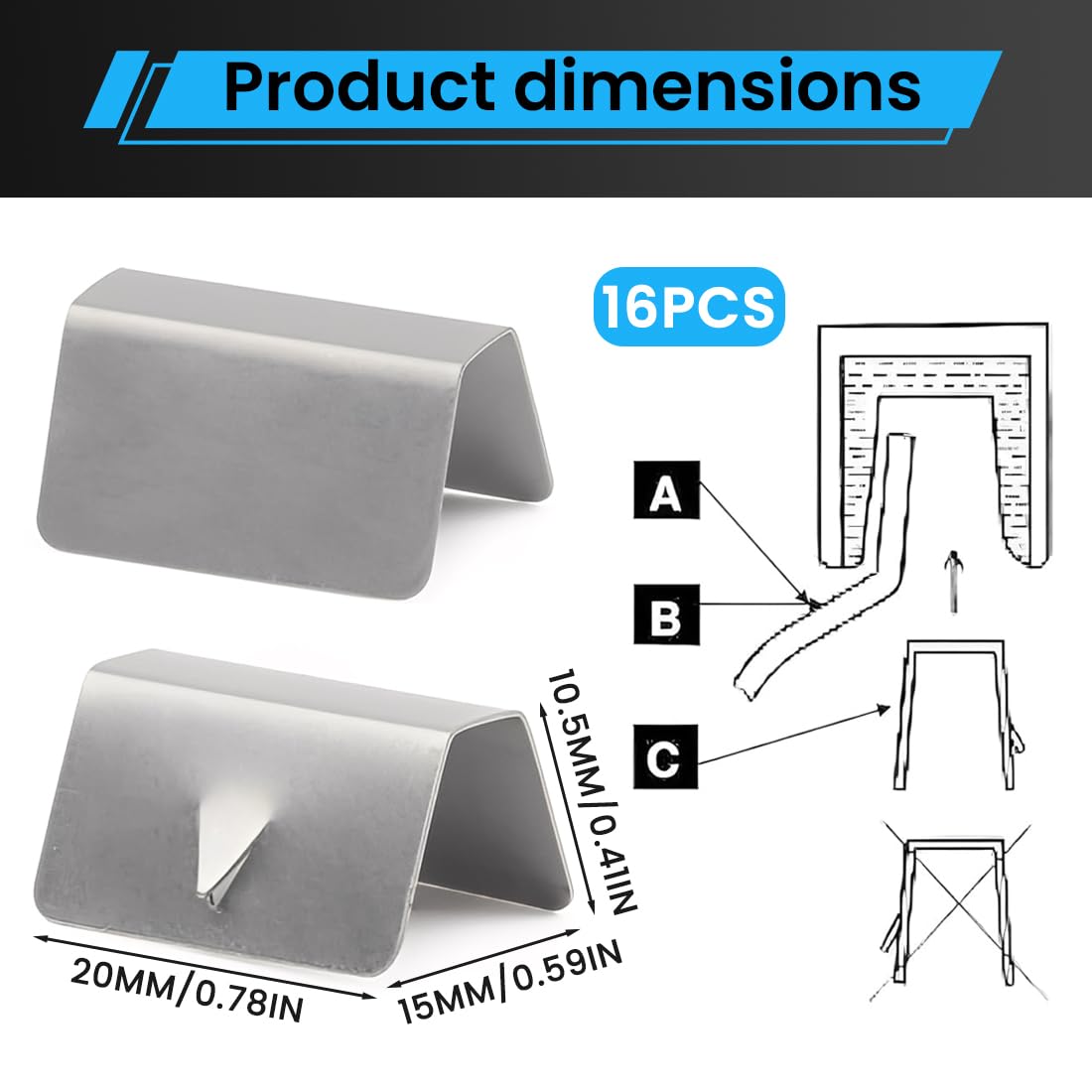 18 Pezzi Stainless Steel Clip Deflettori Auto, Clip di Fissaggio per Fessura Parabrezza,Compatibile con HEKO G3 Deflettore del Vento