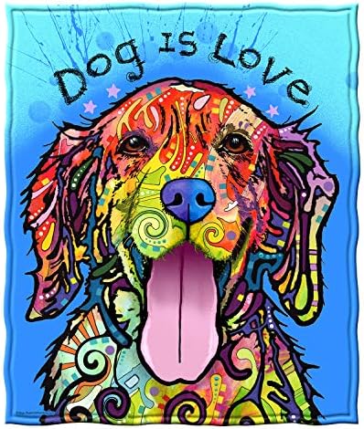 Dawhud Direct Colorful Dog Fleece Blanket for Bed, 50" x 60" Dean Russo Dog Fleece Throw Blanket for Women, Men and Kids - Super Soft Plush Dog Blanket Throw Plush Blanket for Dog Lovers