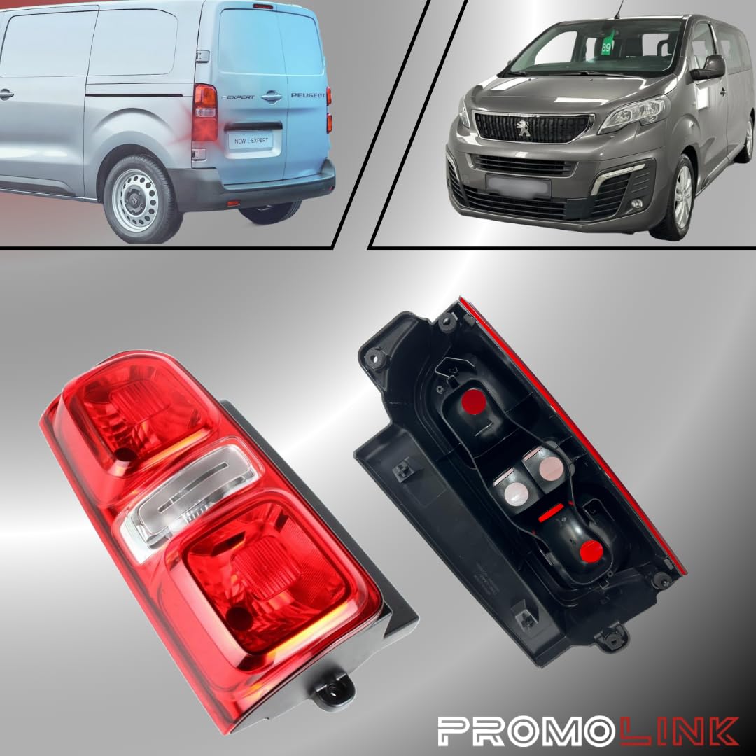 Luz Trasera Izquierda Compatible con Peugeot Expert Traveller Citroen Spacetourer Jumpy Toyota Proace Opel Zafira Life Vivaro 9808243180