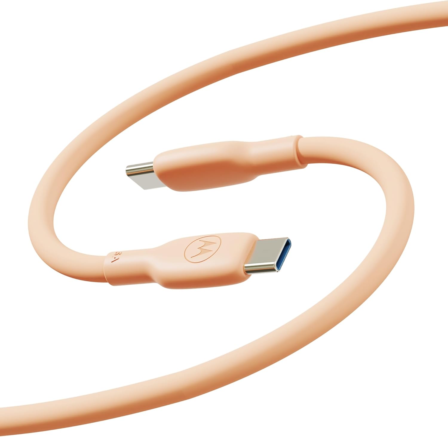 Motorola TurboPower 30W Charger + Peach Fuzz Silicone Cable Bundle