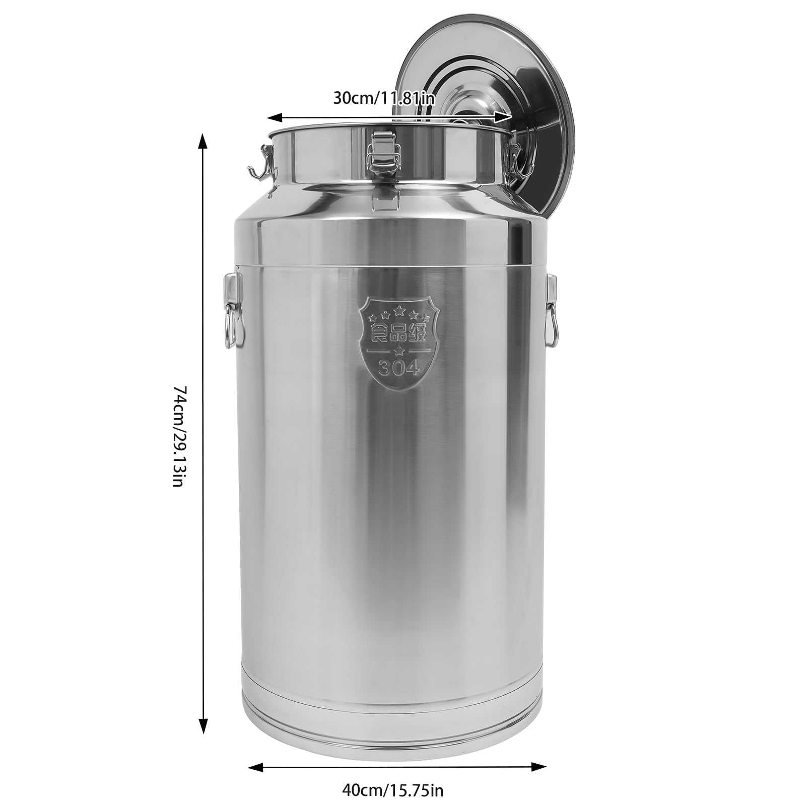 Cubo de Leche Acero Inoxidable 23,25 galones portátil Gran Capacidad Sellado para Fiestas Bodas picnics cafeterías y bufés.
