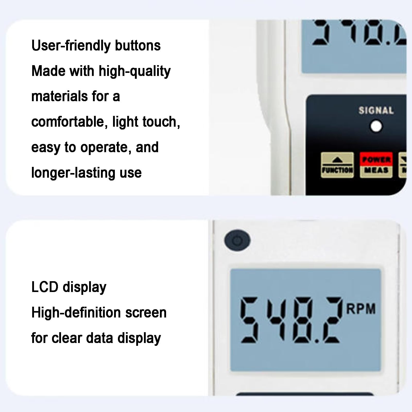 Intelligenter Drehzahlmesser, Berührungsloser Drehzahlmesser, Mit LCD-Display, Lineare Geschwindigkeits-/Frequenzmessung, Automatischer Messspeicher, Für Motoren, Lüfter