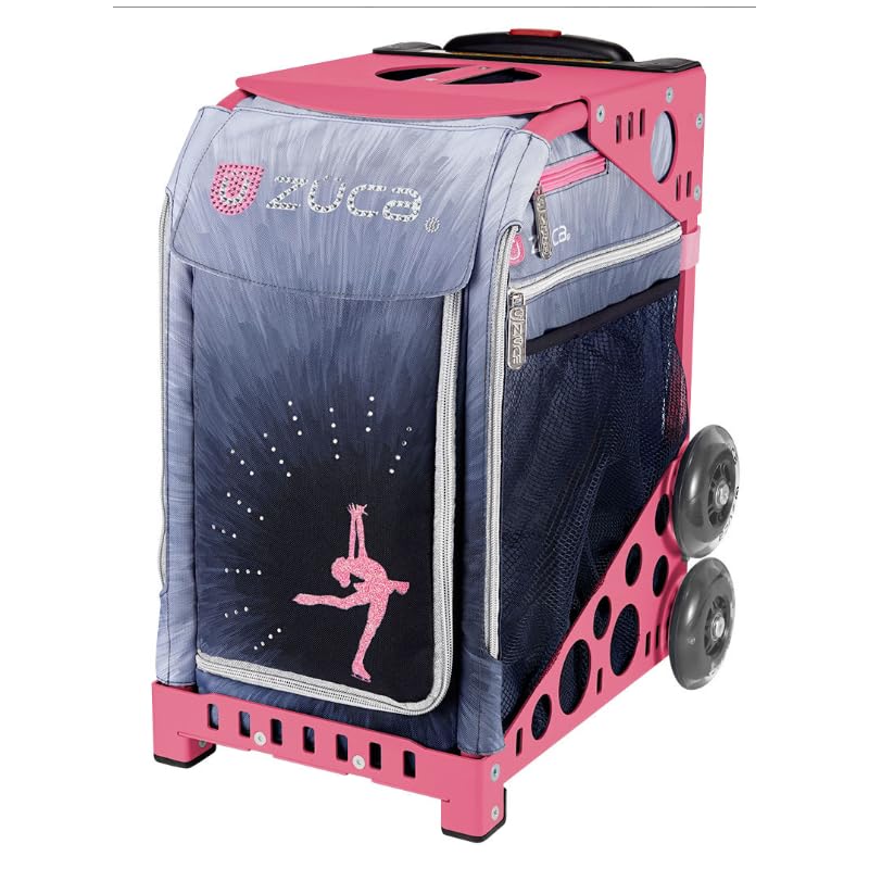 Valise chaise porte-patins Zuca Sport Ice Dreamz Lux chariot rose patinage
