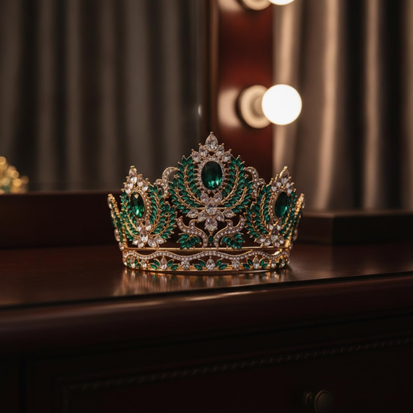 Tiara da Sposa Dorata Tiara Regolabile Corona Barocca per Matrimonio, Servizi Fotografici
