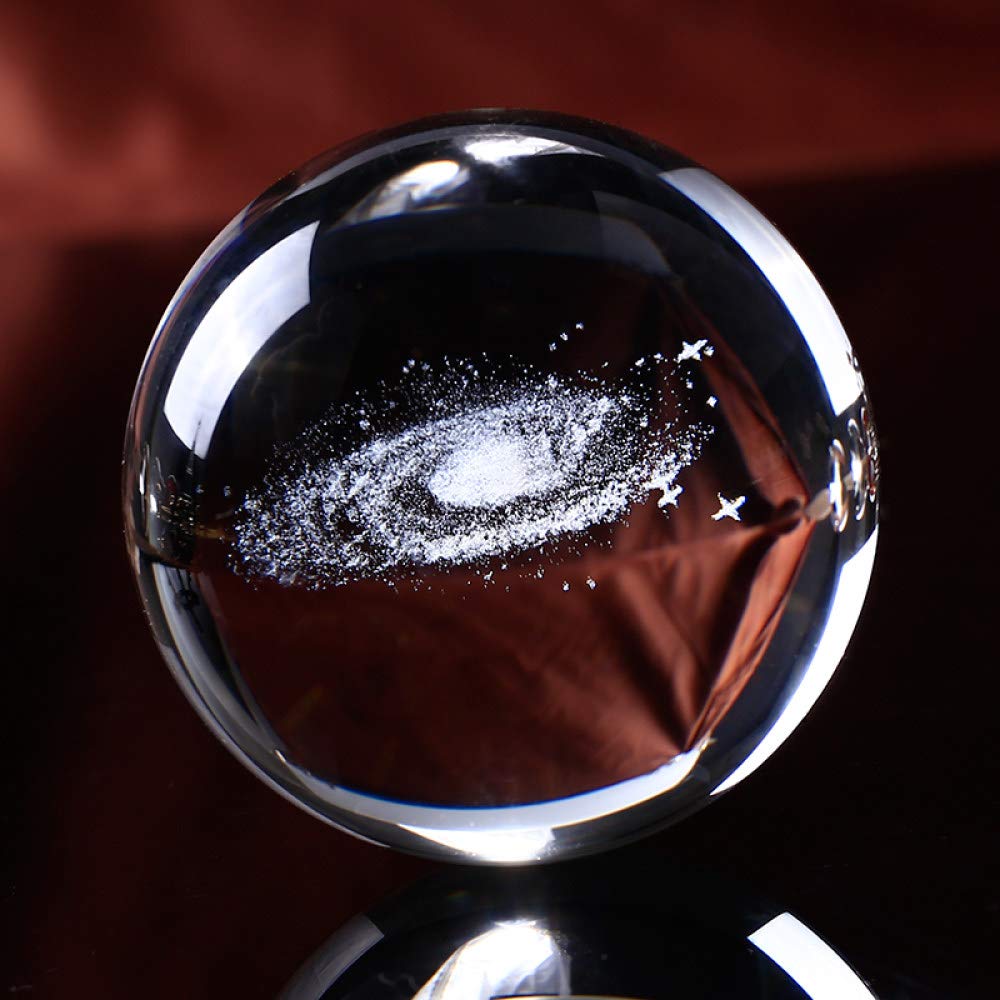 6CM średnica Globe Galaxy miniatury kryształowa kula 3D grawerowane szkło kwarcowe kula kula akcesoria do dekoracji domu prezenty, H