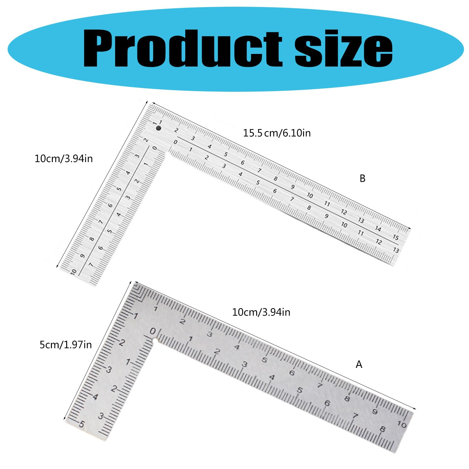 Stainless Steel L Square Ruler Stainless Steel L-Shaped Ruler – 90 ...