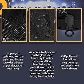 Seibertron Patented S.O.L.A.G 2.0 Gloves - Versatile Gloves for Outdoor Activities, Including Cycling, Motorcycle Riding, and Climbing Black L