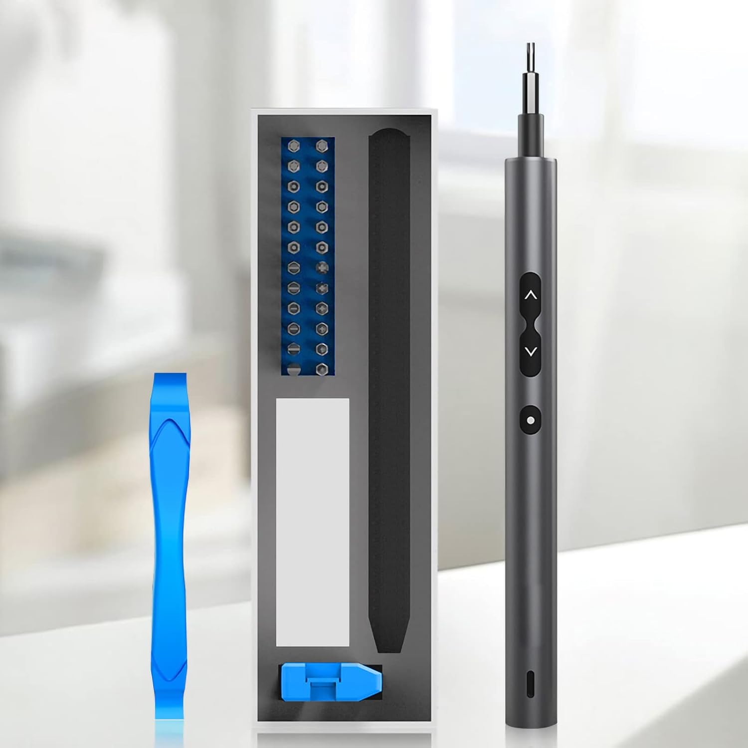 Tyenaza Electric Screwdriver, Multifunctional Rechargeable Lithium Battery Screwdriver with LED Lights, Mini Power Screwdriver Repair Tool Kit for Home Assembly, Repair, DIY