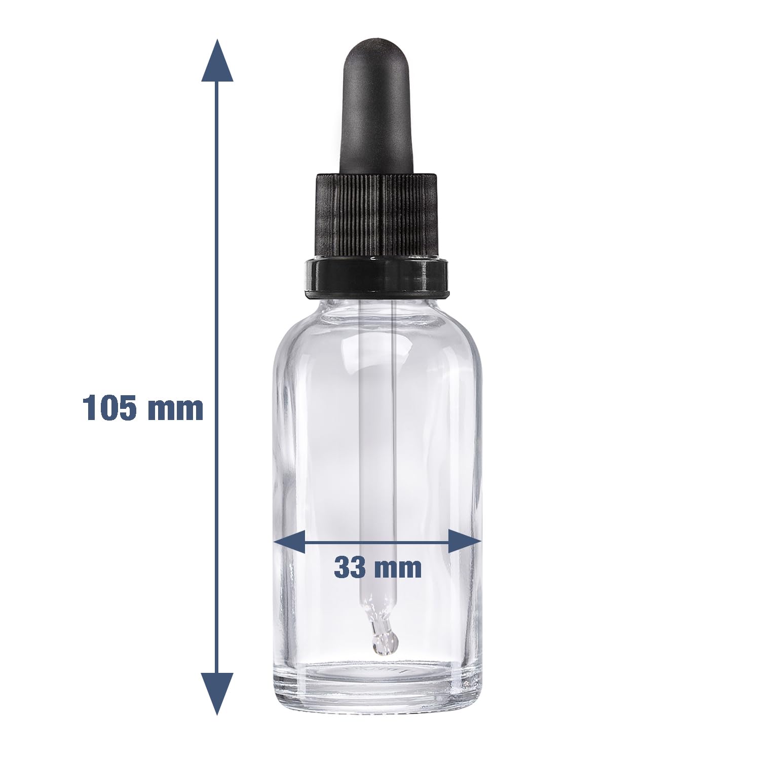 Oputec 143 x 30ml Pipettenflasche aus Klarglas mit Glaspipette: Großpackung Apotheker-Flaschen für Aromatherapie, ätherische Öle, Kosmetik, Tropfflasche für pharmazeutische Anwendungen und Labor