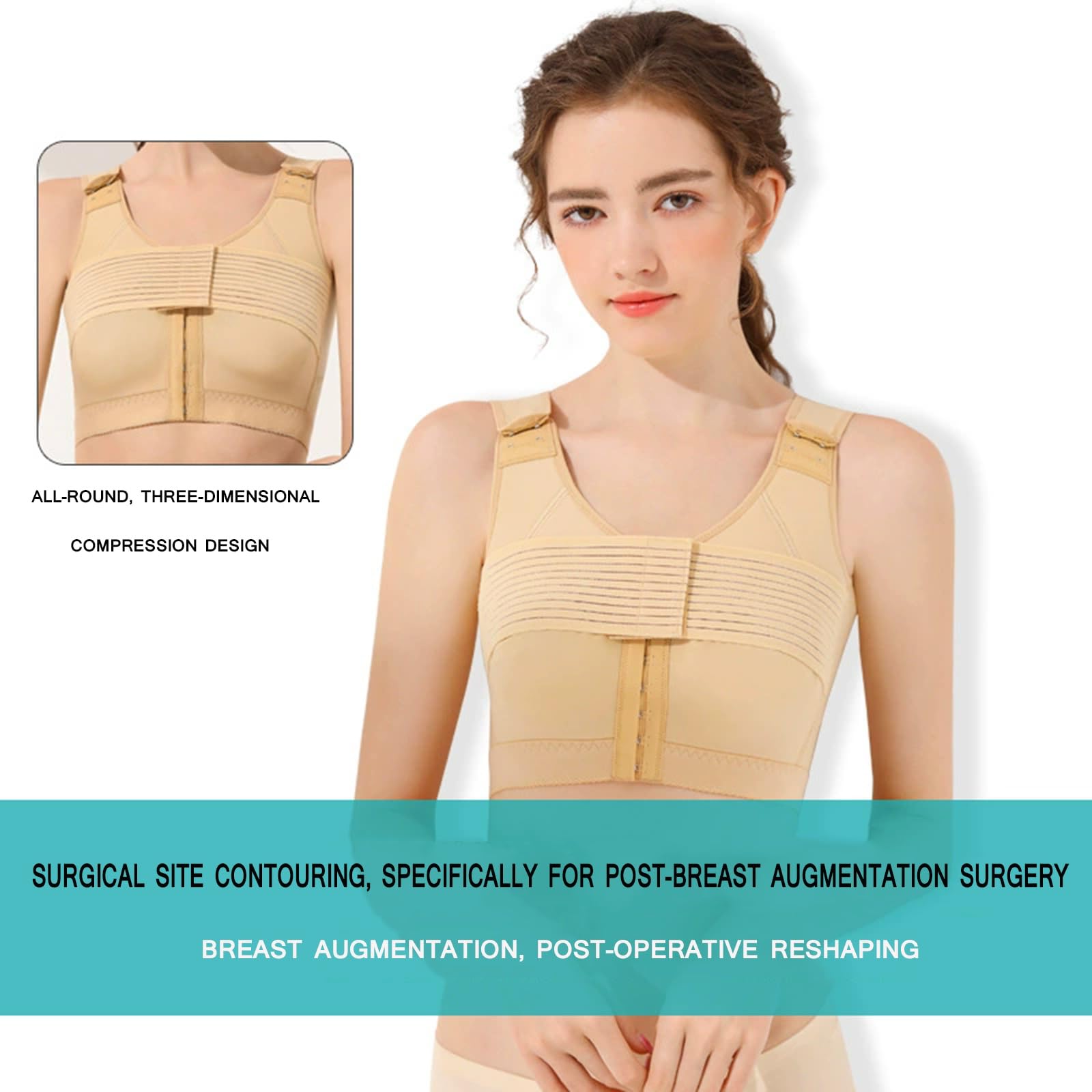 Sujetador Corrector De Postura con Cierre Frontal para Mujeres, con Soporte para El Pecho Y Chaleco Adelgazante