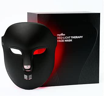 Capillus Red Light Face Mask - 4 Modes Wireless LED Face Mask Light Therapy for Wrinkles, Dark Spots, Acne - FDA Cleared