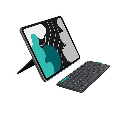 Logitech Flip Folio, custodia con tastiera per iPad Pro (M4) e iPad Air da 13 pollici (M2 e M3)(2024, 2025) protettiva e ripiegabile, più tastiera multi dispositivo Bluetooth, ITA QWERTY - Graphite