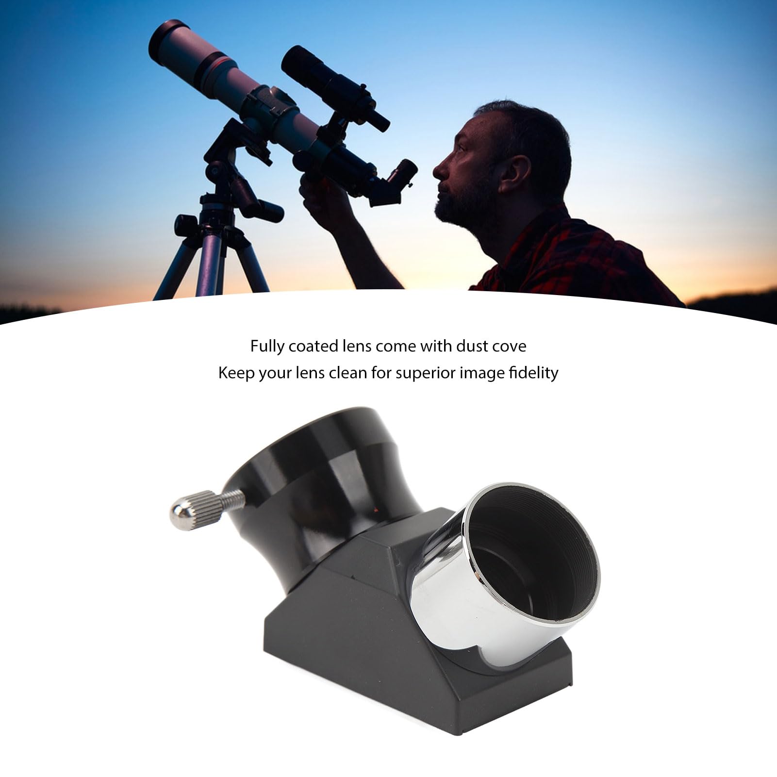 Miroir Diagonal Télescope 90 Degrés 2,5 Cm à 3,2 Cm Avec Couvercle Anti-Poussière