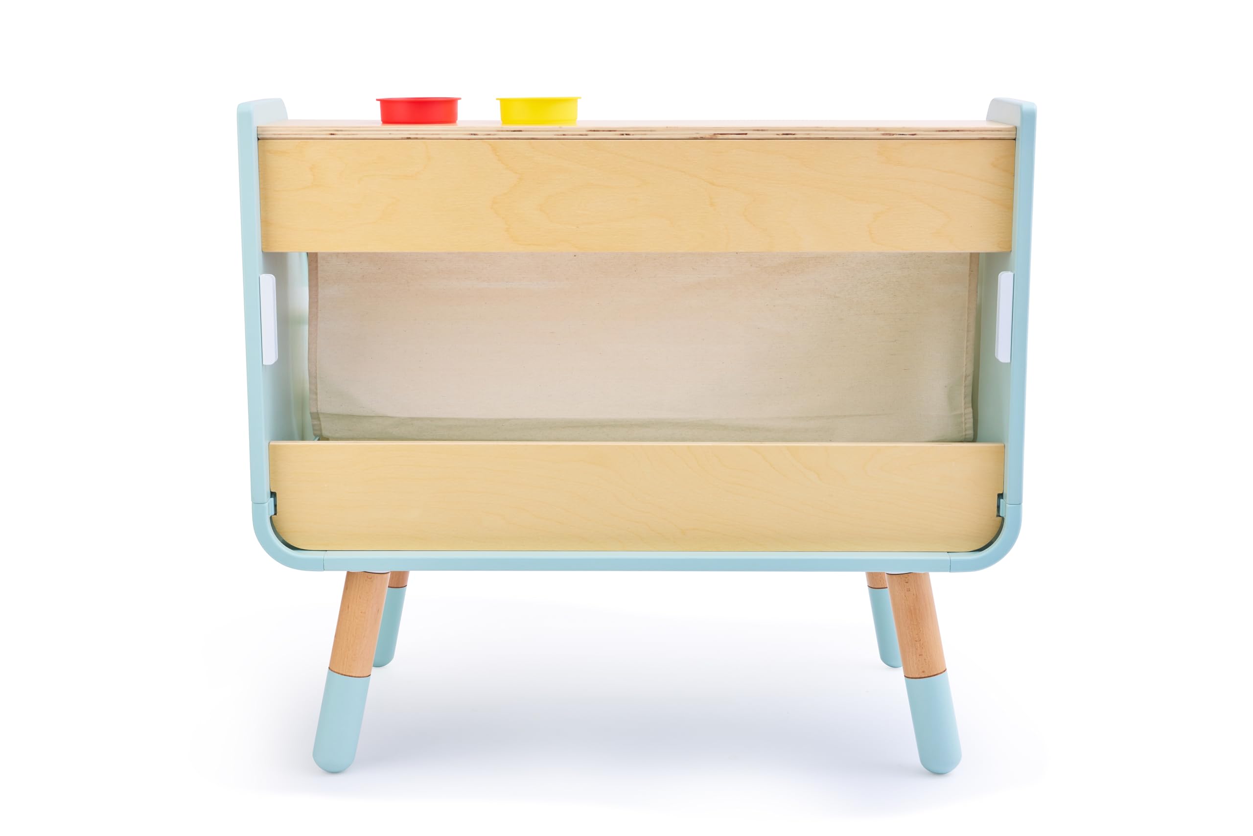 Hape Stół do czytania i rysowania – sztaluga i regał na książki w jednym, tablica suchościeralna 2 w 1, miejsce do przechowywania i akcesoria, ergonomiczny stół malarski, wykonany z drewna z funkcją
