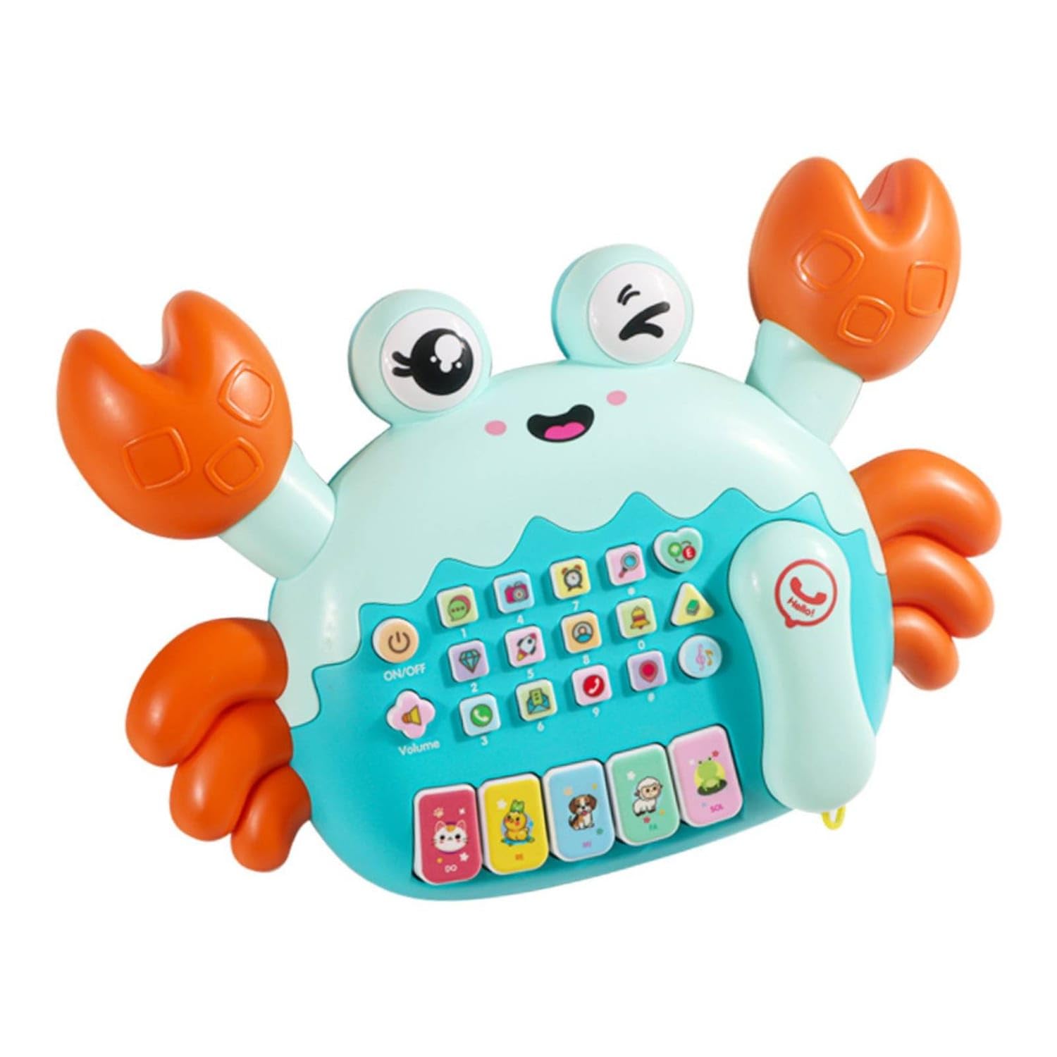 Crab Phone Toy Early Education Educational Toy Phone Music and Sound Effects for Babies, Upgraded Battery-image-27