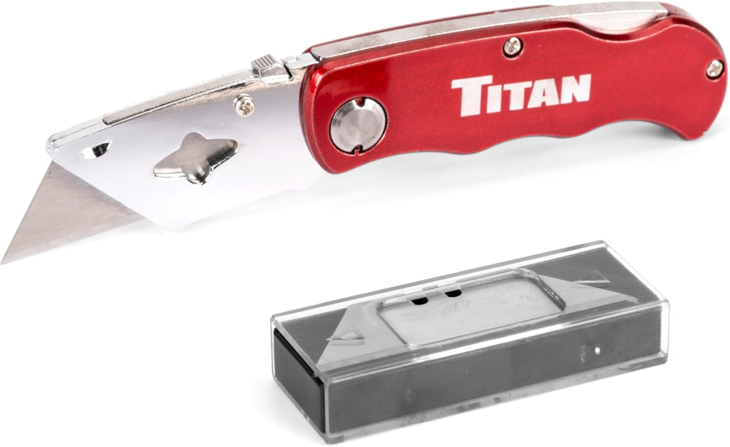 Titan 11015 Red Folding Pocket Utility Knife