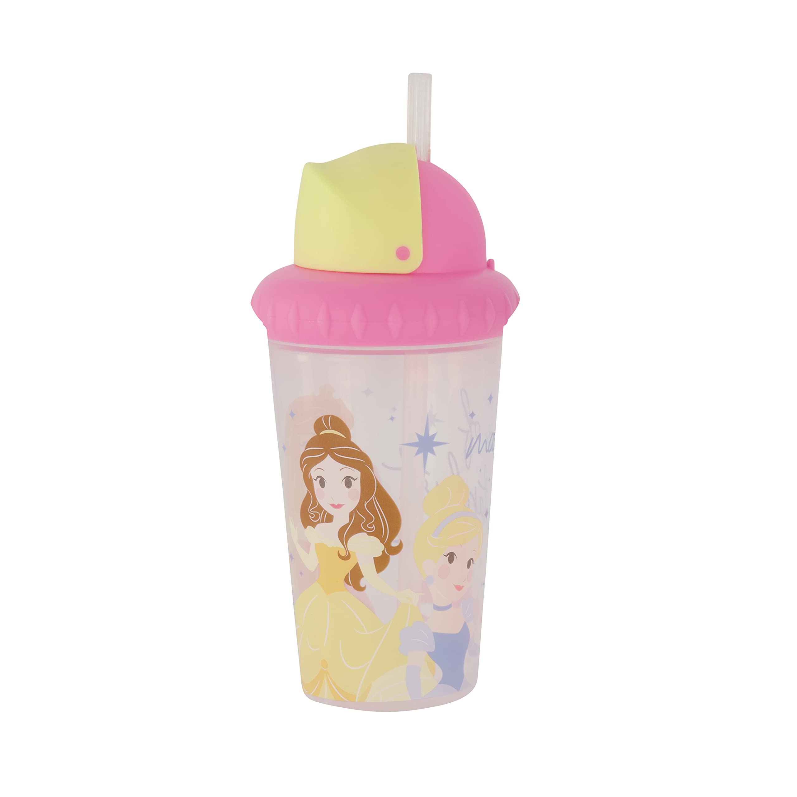 Toddler Sippy Cups for Boys and Girls | 10 Ounce Disney Sippy Cup Pack of Two with Straw and Lid | Durable Blue Leak Proof Travel Water Bottle for Toddlers