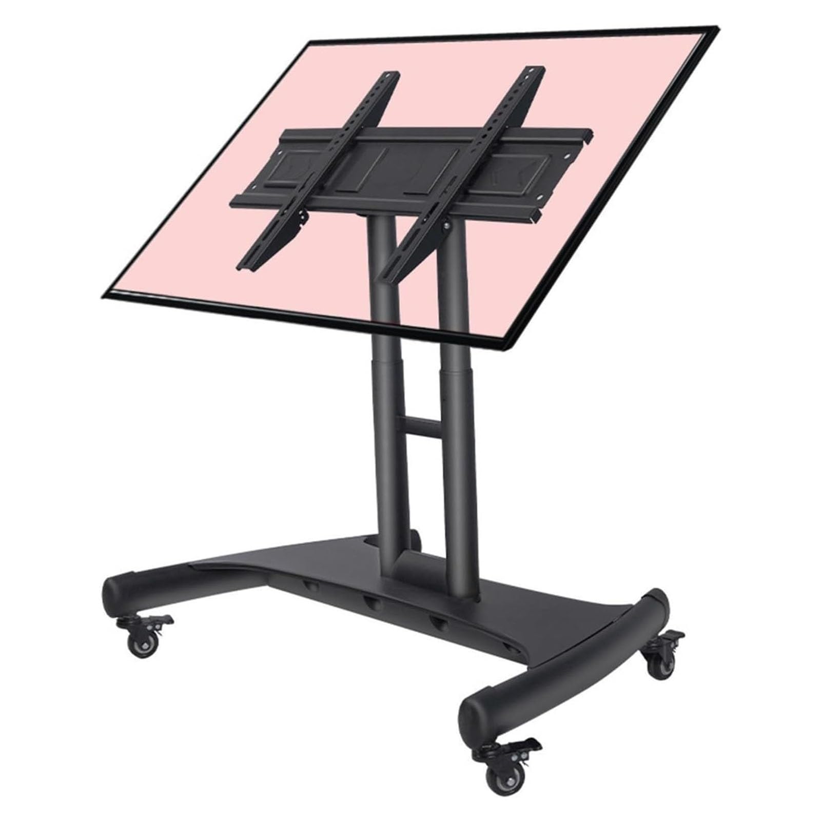 WDSOPK Mobile Tv Cart Stand with Wheels - Portable Tv Floor Stand - Height Adjustable Mobile Tv Mount Stand, Low Height Monitor Cart, Tv Floor Stand, for 32-70 Inch Flat Curved Scree
