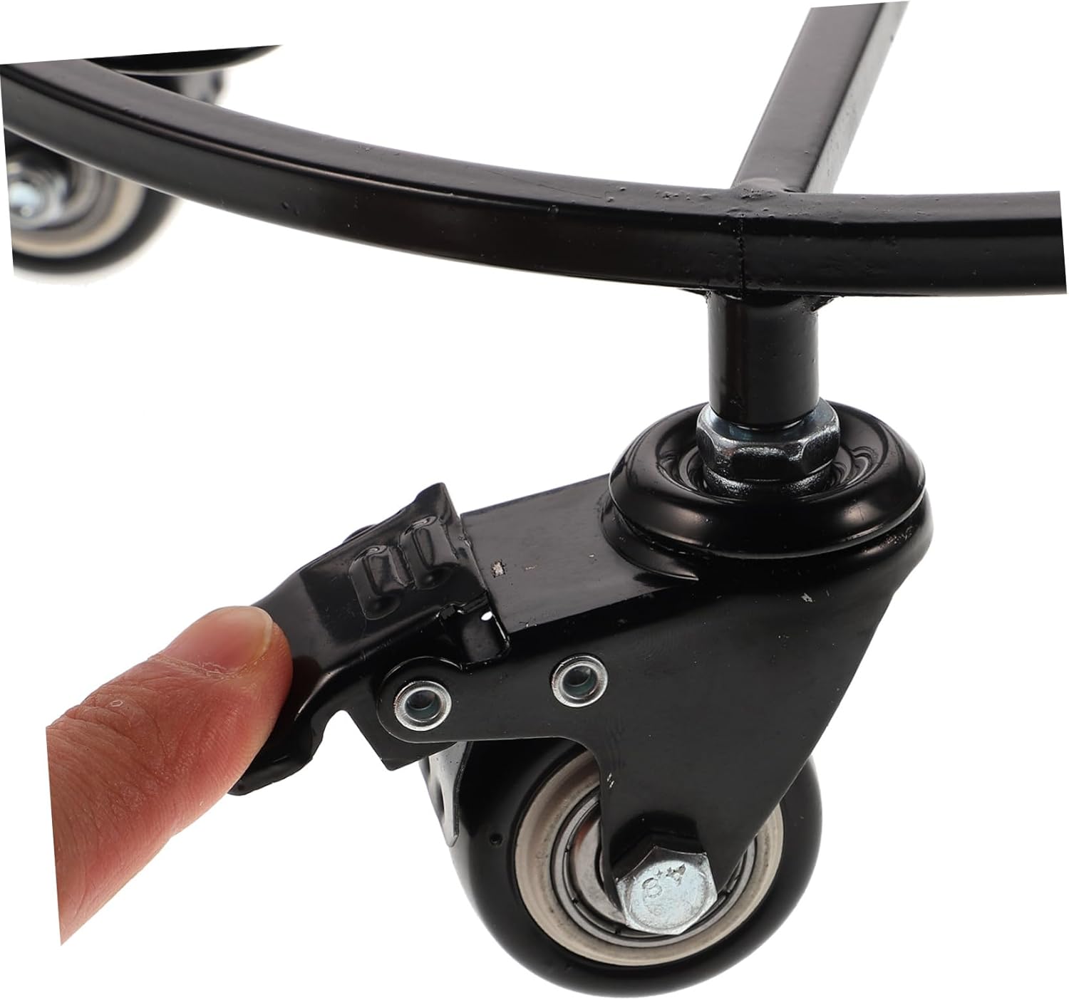 Sosoport Wheel Plant Stand with Iron Base for Flower Pots Heavy Duty Rolling Flower Pot Rack Durable and Stylish Wooden Barrel Dolly Easy to Move for Home and Garden Use