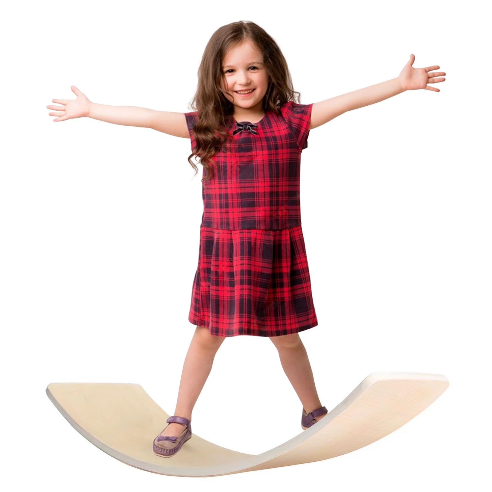 Tabla de Equilibrio Niños Balance Board Curva de Madera para Niño Equilibrio Niños Tabla de Balance Tabla Wobbel Madera Max.200 kg