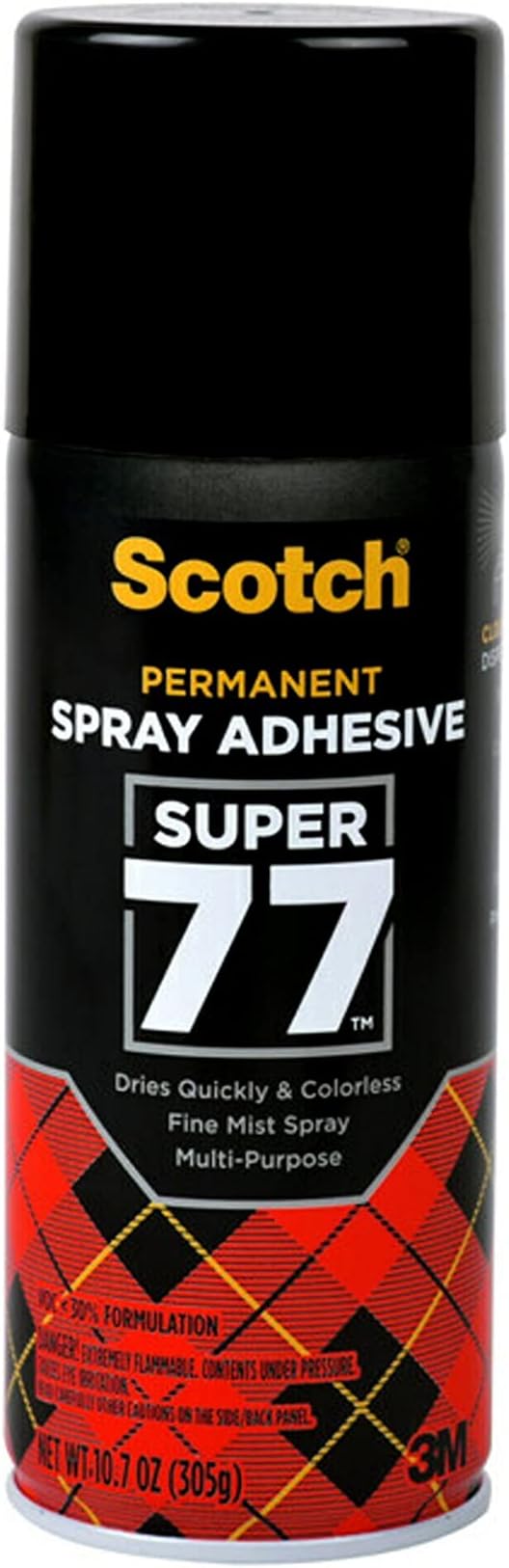 Scotch Super 77 Multipurpose Adhesive Spray, Bonds to