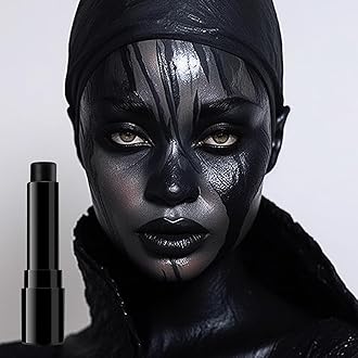 BADCOLOR Black Cream-Blendable Face Body Paint Stick for Adults Children Eye Black Softball Football Baseball Sports , Non-Toxic Hypoallergenic for Halloween SFX Makeup Cosplay Joker Costume Parties