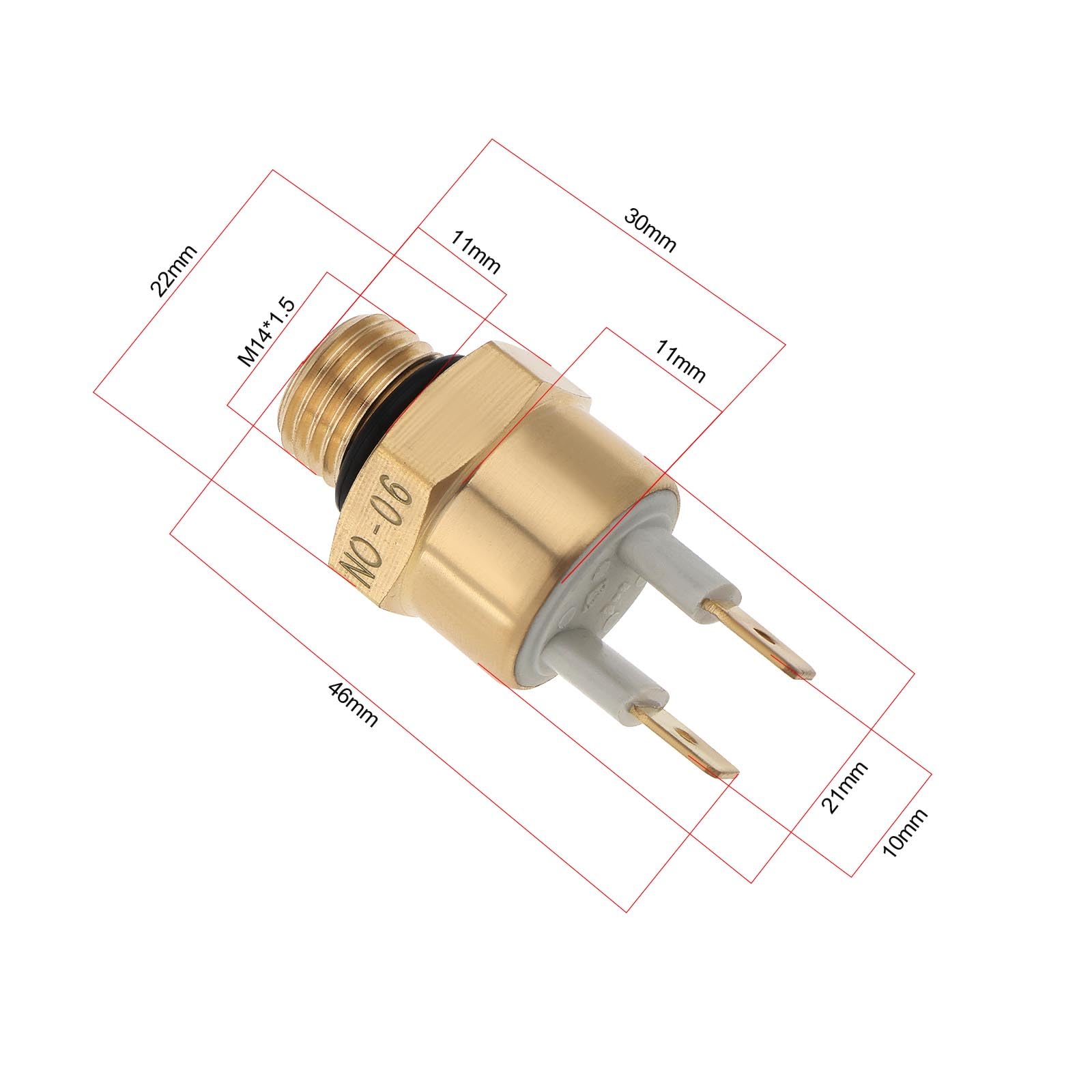 The Lord of the Tools 1Pc M14x1.5 Sensore Temperatura Acqua 12V Interruttore Ventola Radiatore On 90? (194°F) Off 80? (176°F) Sensore Temperatura Motore Ottone