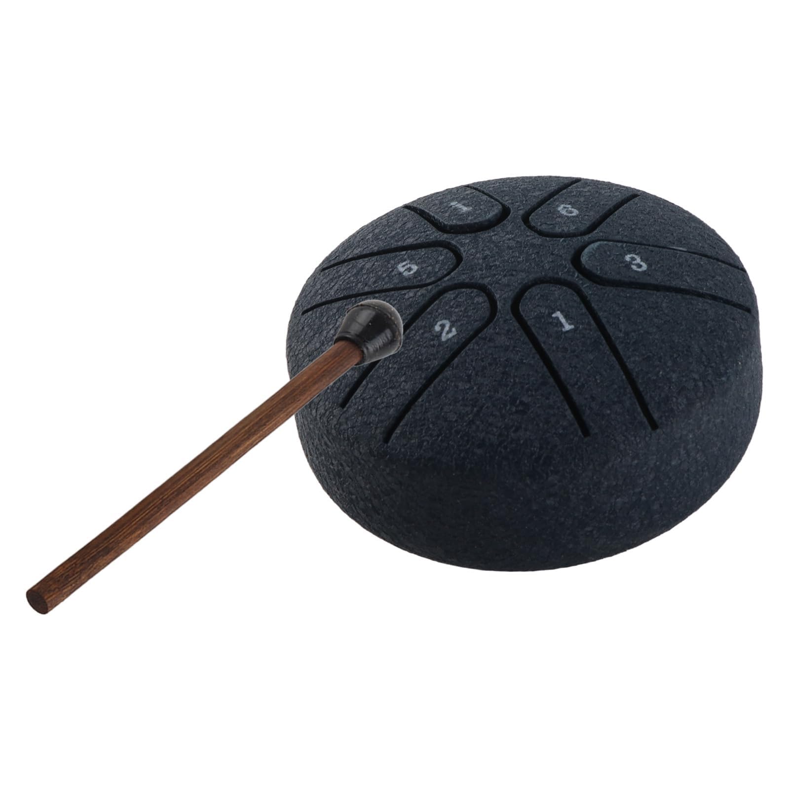 Handpan Bęben Bęben Językowy ze Stali Węglowej Mini 6 Uwaga Bezproblemowy Bęben Instrument Perkusyjny z Podudzie dla Początkujących (Ciemnoniebieski)