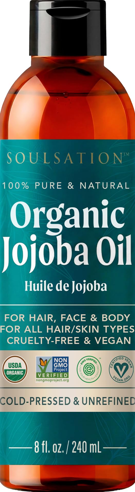 SOULSATION Organic Jojoba Oil 8 oz