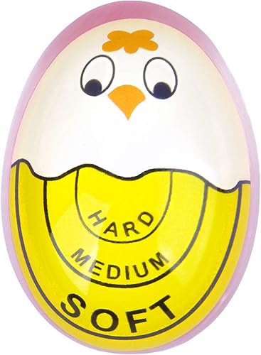 Lasubst Temporizador de huevos para hervir huevos, temporizador suave y duro que cambia de color cuando termina, amarillo