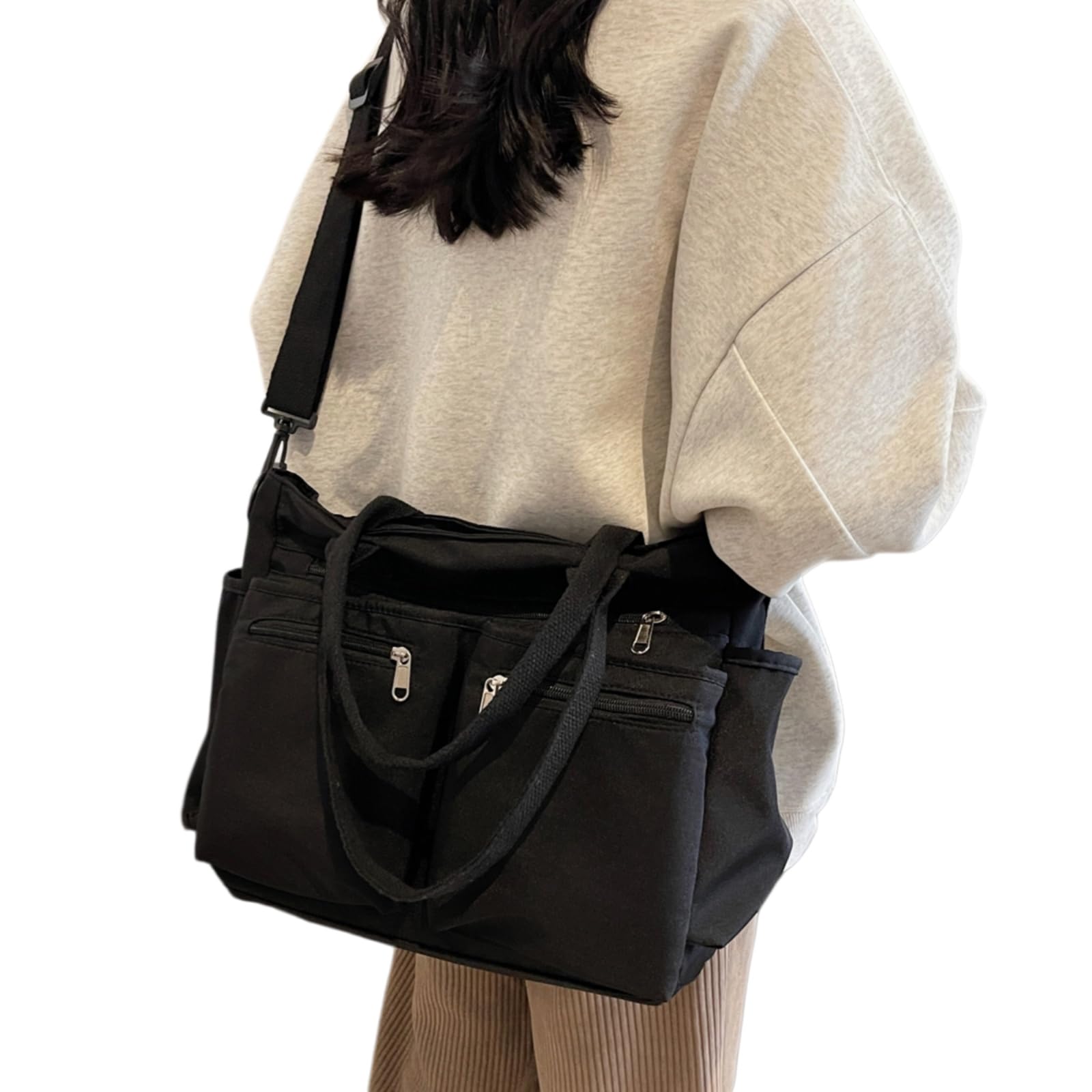 Beauty Case Borsa in Nylon, A Spalla Crossbody di Grande capacità, per Il Lavoro E L'uso Quotidiano