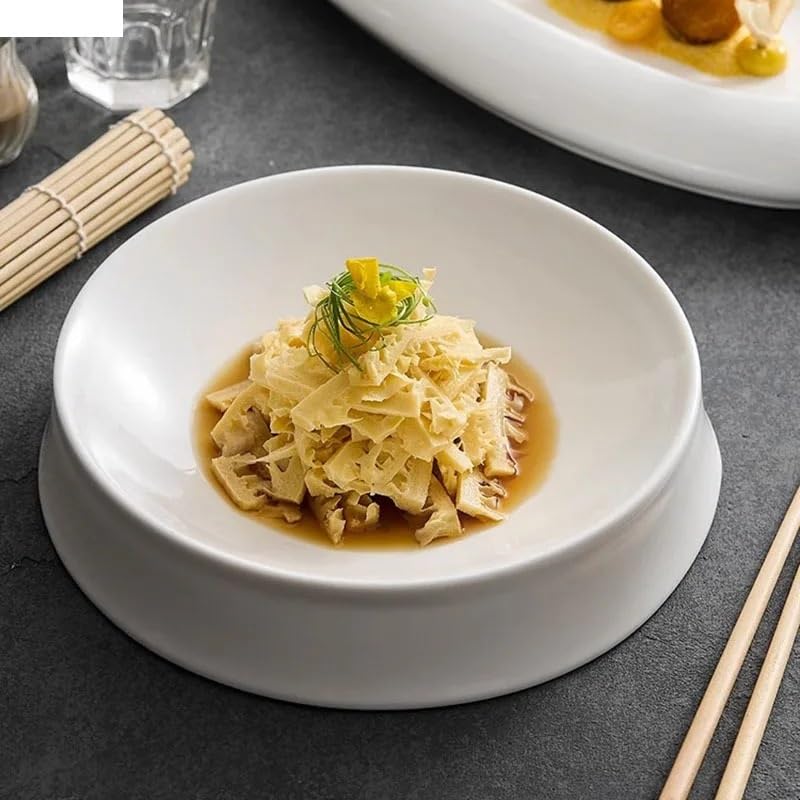 Forniture Per Feste Piatto da pranzo in ceramica irregolare creativo Piatto da zuppa spesso Piatto da dessert Piatto da snack Piatto da sushi Ristorante Stoviglie speciali Piatto freddo Piatti Della F