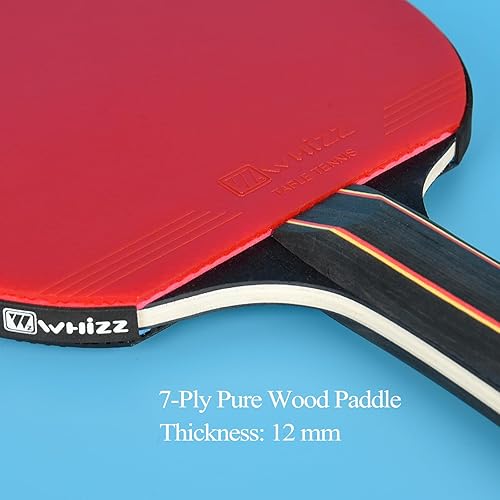 Miniatura 3 de Whizz - Juego de palas de ping pong, 2 raquetas de tenis de mesa y 3 pelotas de entrenamiento A40+ para principiantes, juego en interiores y