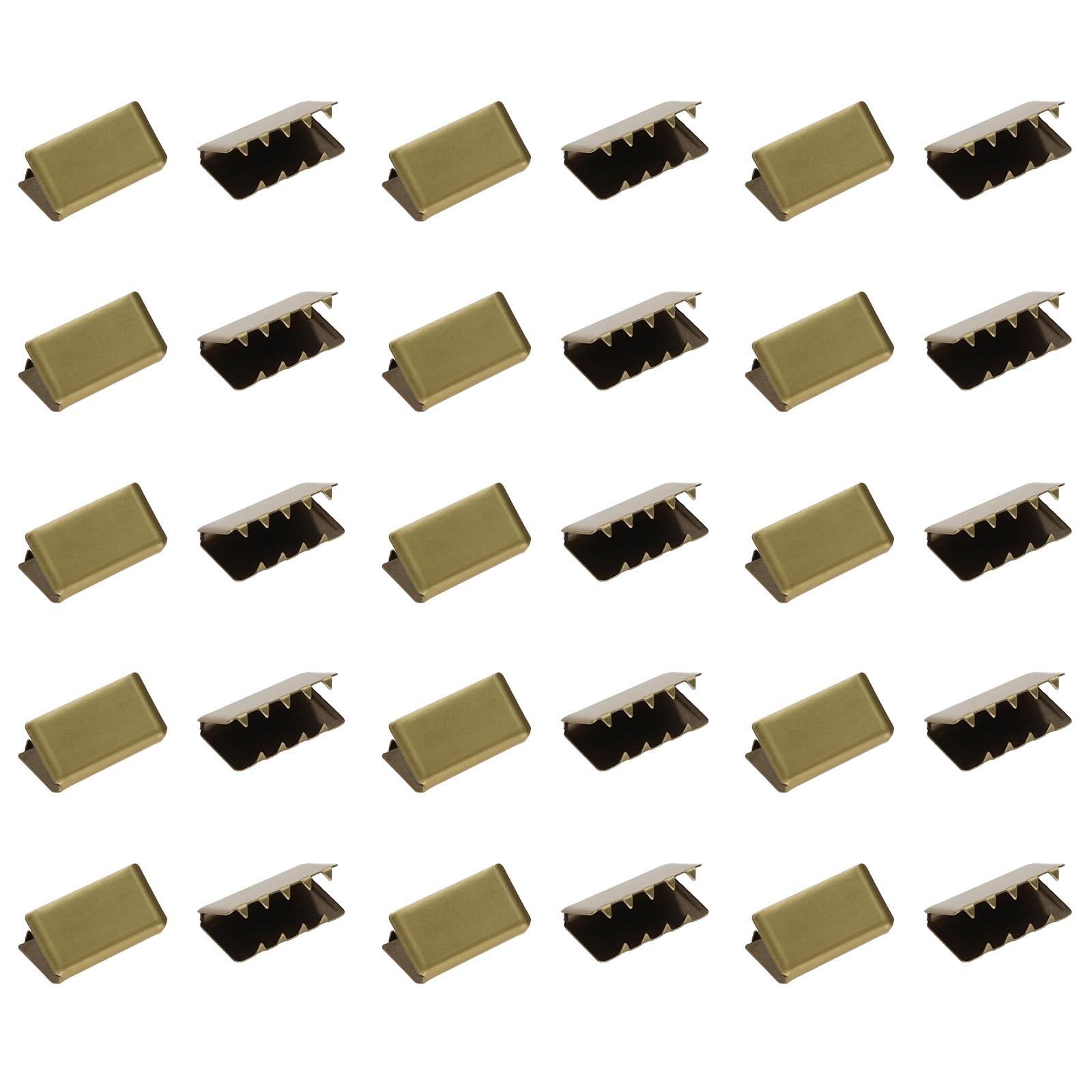 eMagTech 30pcs 11 x 20 mm Bronze Ribbon Crimp End Brass Crimp End