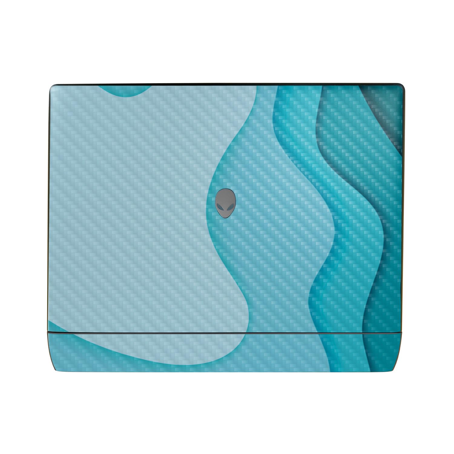 Carbon Fiber Laptop Skin Compatible with Alienware 16 Area-51 (2025) - Papercraft Cyan - Premium 3M Vinyl Protective Wrap Decal Cover - Easy to Apply | Crafted in The USA by MightySkins