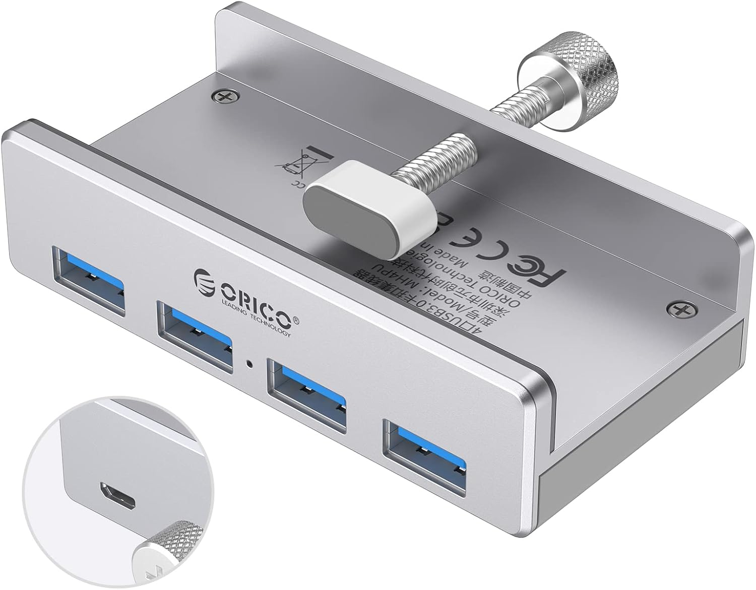 Hub USB 3.0, 4 Porte con Alimentatore 5V/2A - Splitter USB SuperVelocità 5Gbps in Alluminio, Compatibile con iMac, PS5, Hard Disk Esterni, Monitor, Tastiere e Dispositivi USB - Hub USB