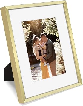 Golden State Art 8x10 Gold Aluminum Picture Frame Real Glass