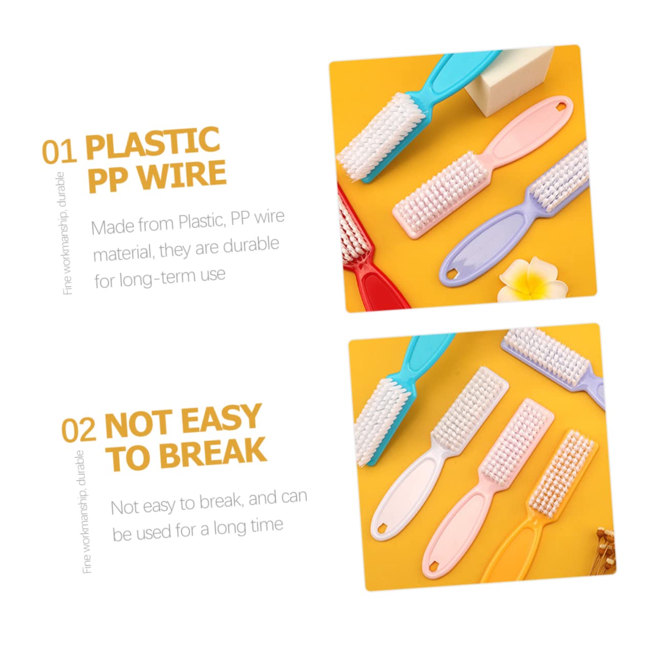 Spazzola per Unghie in Nylon 24 Pezzi Manico Ergonomico per Pulizia Manicure, Piccola e Portatile, Adatta a Viaggi e Uso Domestico Colore Casuale