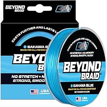 Beyond Braid Multi Purpose Braided Fishing Line - Abrasion Resistant - No Stretch - Super Strong - Bahama Blue and Green