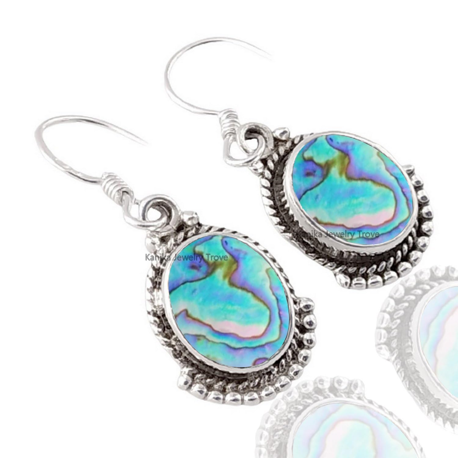 Abalone Shell Solid 925 Sterling Silver Handmade Earrings for Women & Gift for Christmas, Thanksgiving