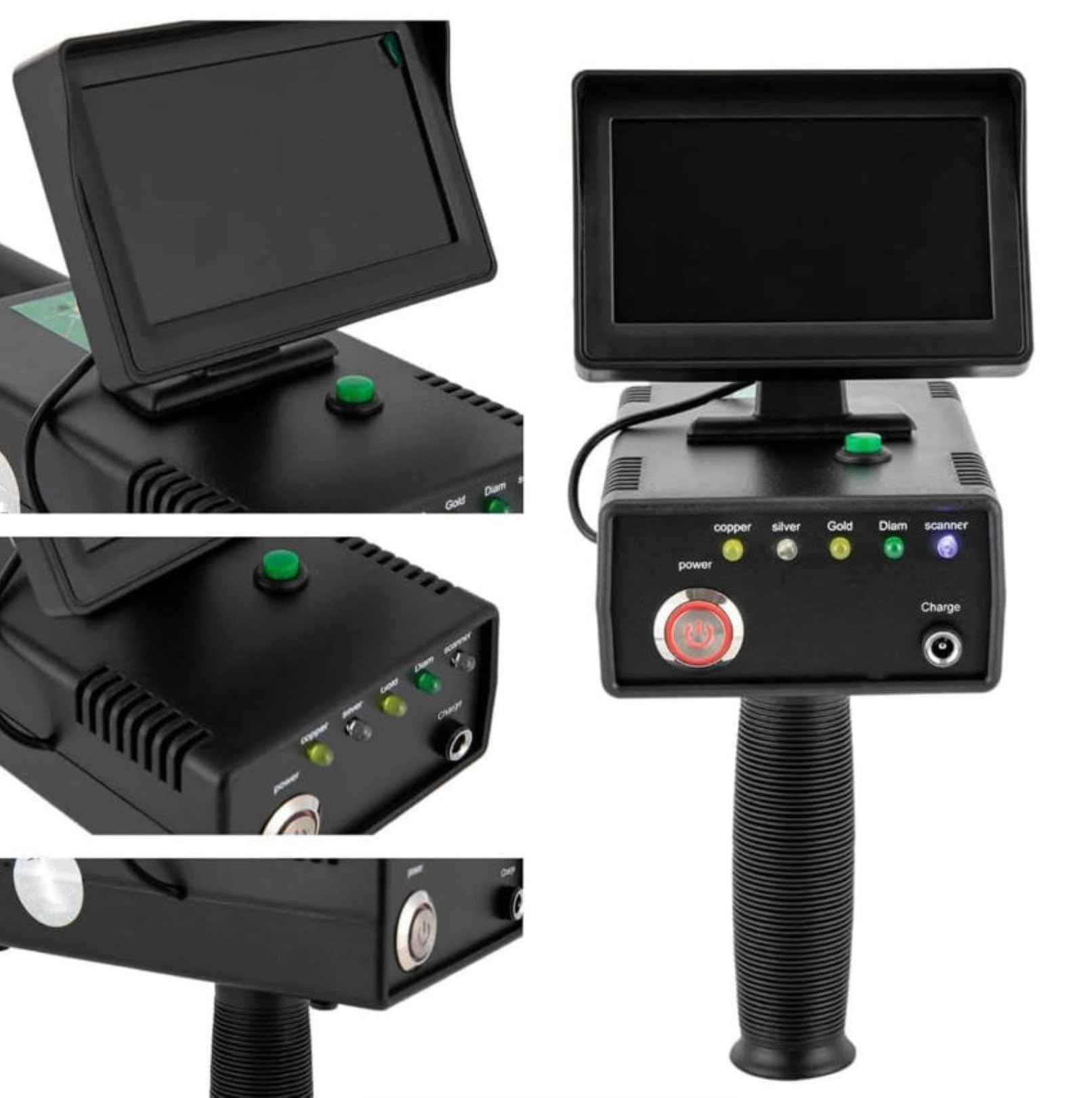 Détecteur de métaux portable – Scanner de métaux haute précision avec écran LED 3D, portée de recherche 0–1200 m, profondeur de détection jusqu'à 30 m pour or, argent, cuivre
