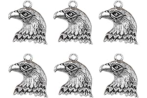 Antique Silver Charms: Eagle Head-Shaped Accents for Jewelry Creation