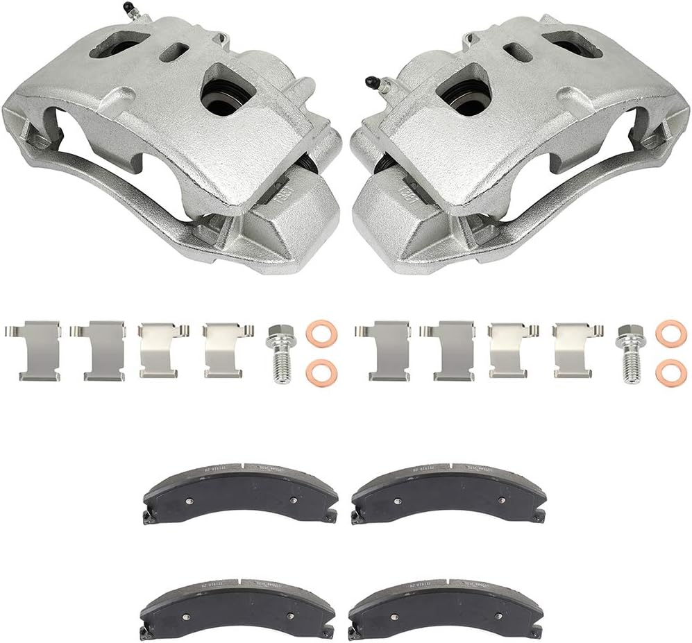 AINTIER Automotive Replacement Brake Kits Silvery Front 2 Brake Calipers & 4 Pads Fit For Chevrolet Silverado 2500 HD 2011-2017,For Chevrolet Silverado 3500 HD 2011-2017