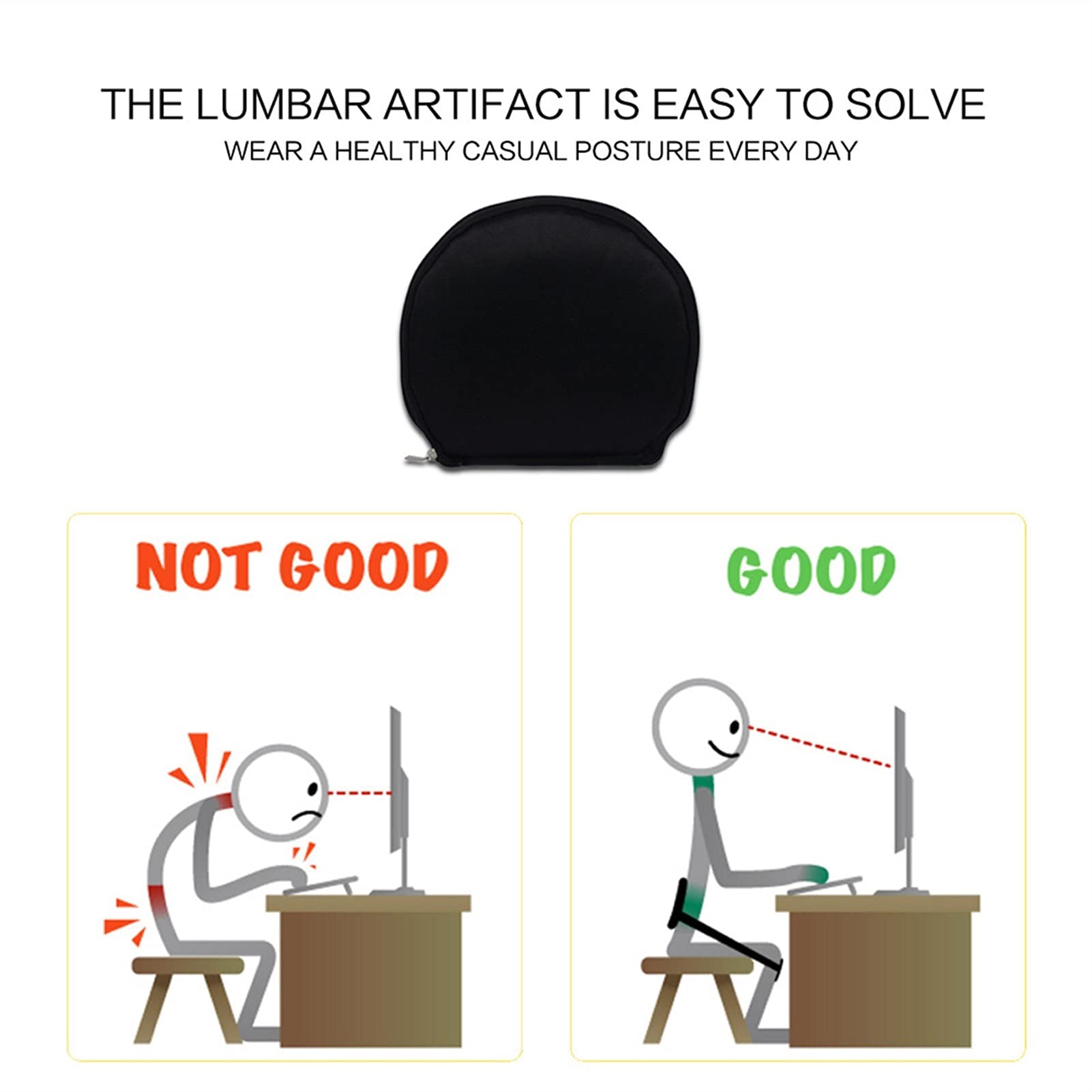 Tutore lombare/supporto lombare, cintura di correzione della postura seduta per alleviare il dolore alla schiena, tutore per colonna vertebrale da seduto supporta il design ergonomico con cinghie re