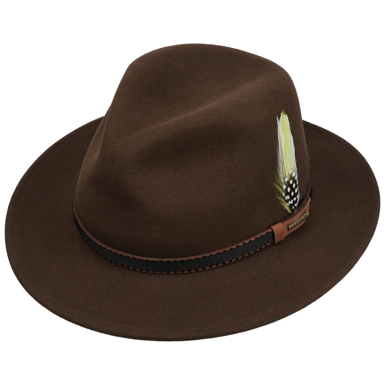 Stetson Kapelusz Filcowy Valrico VitaFeltMężczyźni - Made in USA meski outdoorowy e z filcu welnianego paskiem skórzanym wiosna-lato jesień-zima